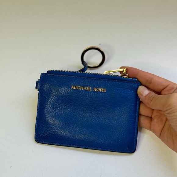 MICHAEL Michael Kors Mercer Small Coin Key Card Leather Purse Wristlet Wallet - Picture 1 of 8